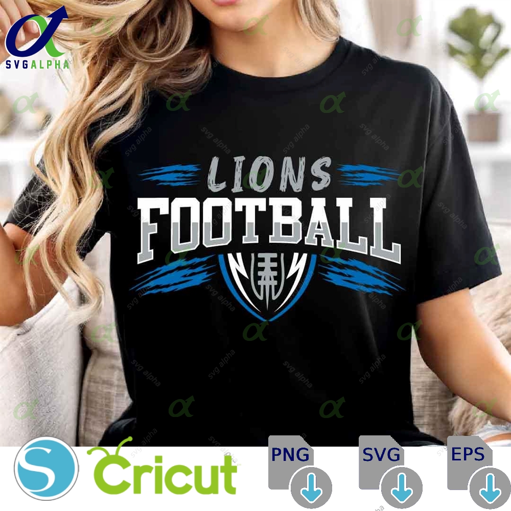 Lions Mascot Svg Png Lions Football Svg Lions Football Shirt School Spirit Mascot Football Cheer Sublimation Football Mom Svg